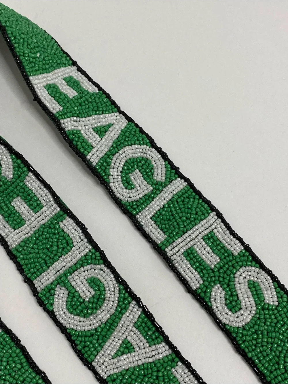 Philadelphia Eagles Lanyard Fly Eagles Fly Logo Beaded Kelly Green With Clips